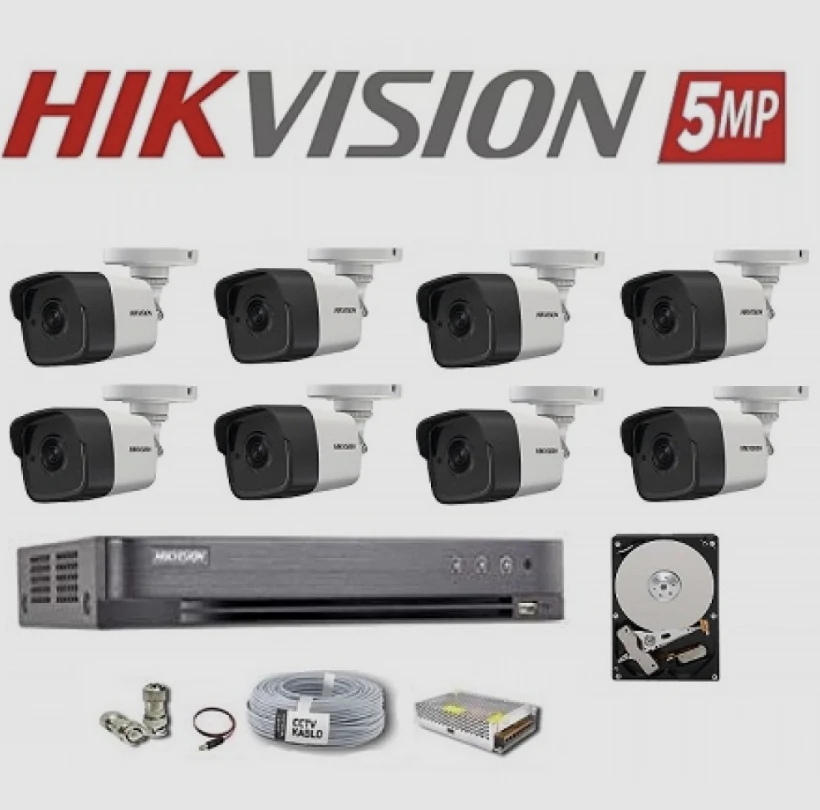 5 MP 8 kameralı güvenlik sistemi